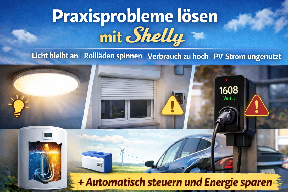 Licht bleibt an, Rollläden spinnen, Stromverbrauch zu hoch? Diese Probleme löst Shelly im Alltag