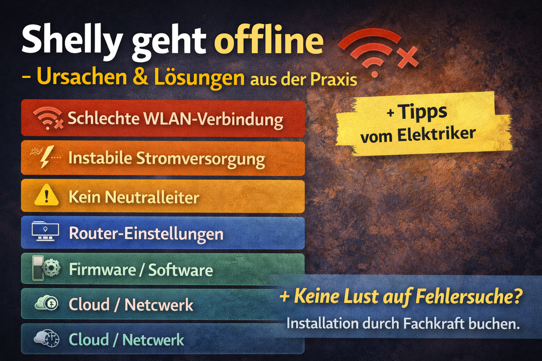 Shelly geht offline – Ursachen & Lösungen aus der Praxis