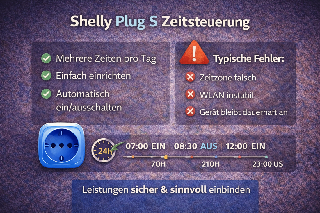 Shelly Plug S Zeitsteuerung einrichten – automatisch mehrmals täglich schalten