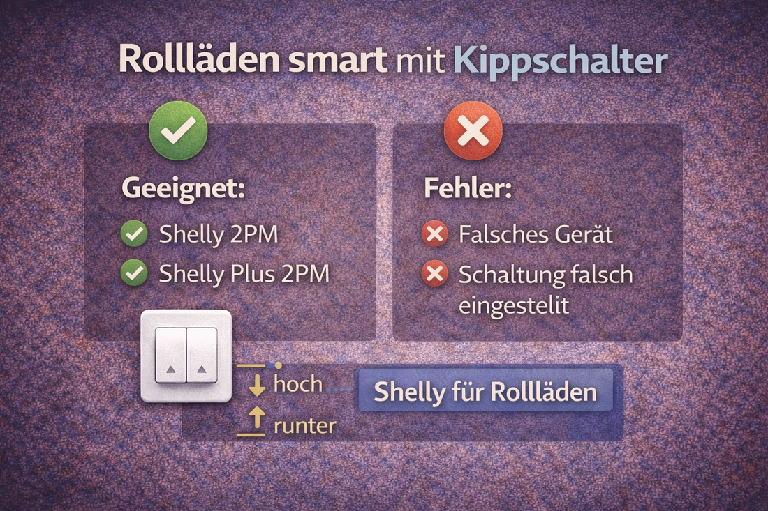 Rollläden smart machen mit Kippschalter – welcher Shelly ist der richtige?