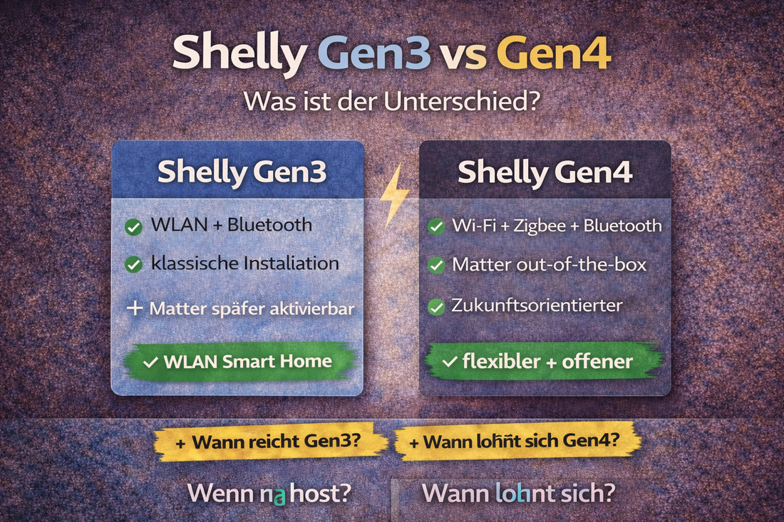 Shelly Gen3 vs Gen4 – was ist der Unterschied und welche Geräte lohnen sich wirklich?