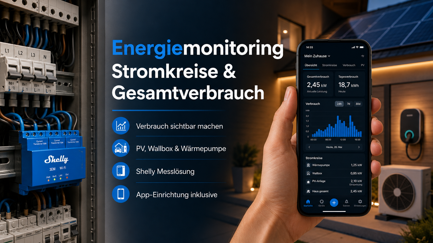 Energiemonitoring - Stromkreise / Gesamtverbrauch