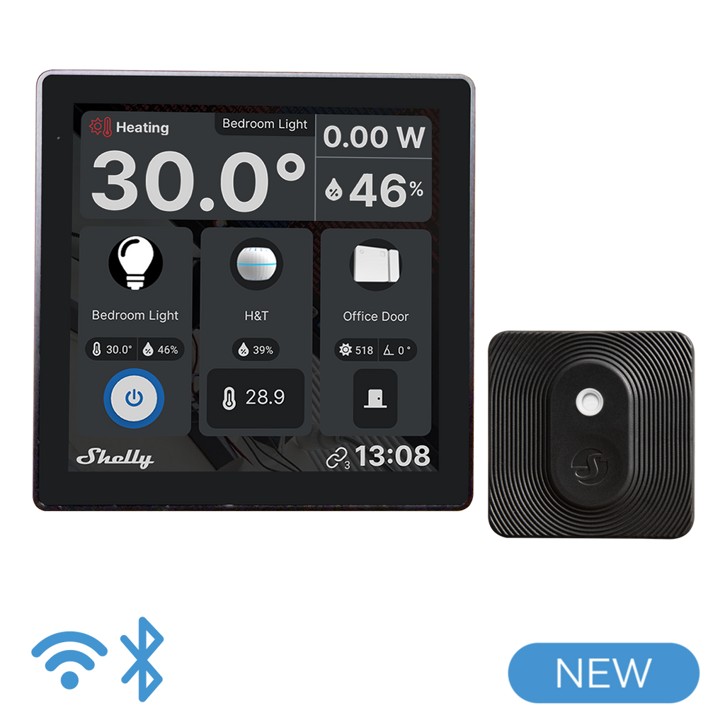 Shelly Wall Display mit Shelly Blu H&T